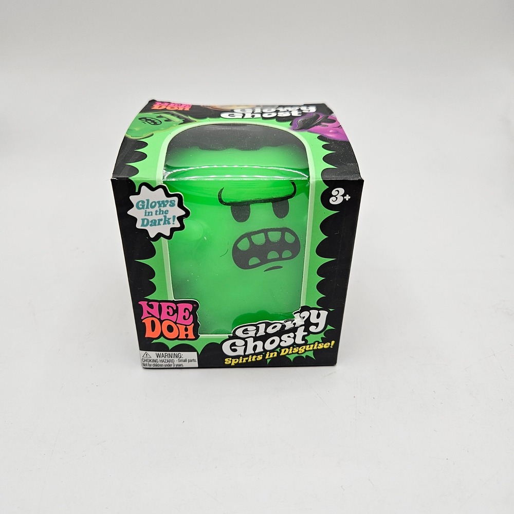 Schylling NeeDoh Glowy Ghost Green Frankenstein Squishy Fidget Toy Glow In Dark